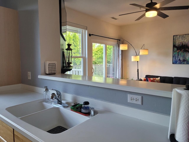 N113W16241 Sylvan Cir Unit 110, Germantown, WI 53022 - kitchen with a sink and ceiling fan