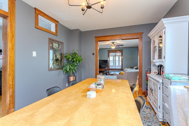 1756 Church St, Stevens Point, WI 54481 - dining space with a chandelier and ceiling fan