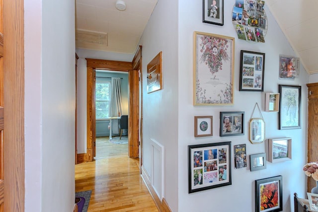 1756 Church St, Stevens Point, WI 54481 - hall featuring light wood-type flooring and vaulted ceiling