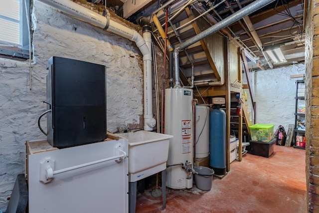 1756 Church St, Stevens Point, WI 54481 - unfinished below grade area featuring water heater and a sink