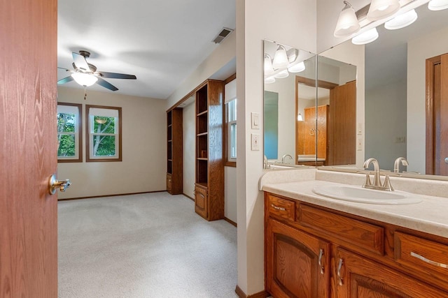 1820 Ridgeway Dr Unit 12A, De Pere, WI 54115 - bathroom with vanity and a ceiling fan