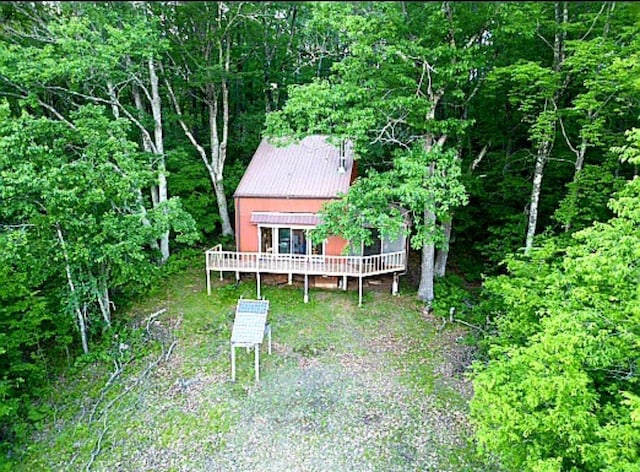 W4799 Rocky Hill Dr, Pembine, WI 54156 - view of front of home featuring a wooden deck