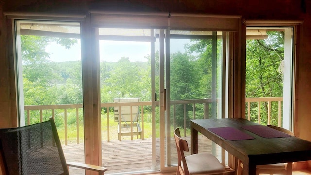 W4799 Rocky Hill Dr, Pembine, WI 54156 - doorway featuring plenty of natural light and a view of trees