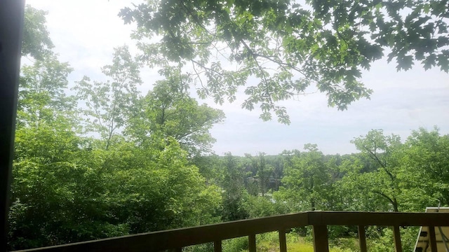 W4799 Rocky Hill Dr, Pembine, WI 54156 - balcony featuring a forest view