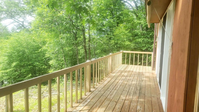 W4799 Rocky Hill Dr, Pembine, WI 54156 - wooden terrace with a view of trees
