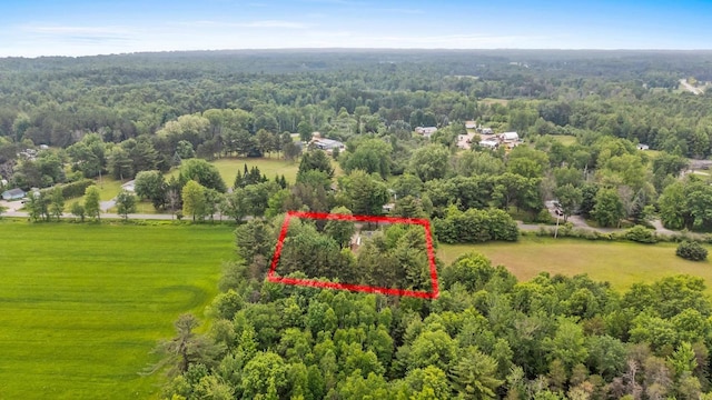 W914 Madsen Rd, Marinette, WI 54143 - aerial view of property and surrounding area with property parcel outlined and a forest