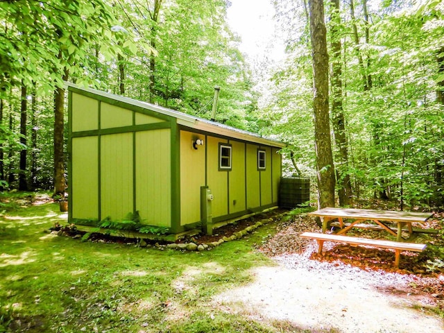 N12366 Chisum Trl, Athelstane, WI 54104 - view of outdoor structure featuring a forest view