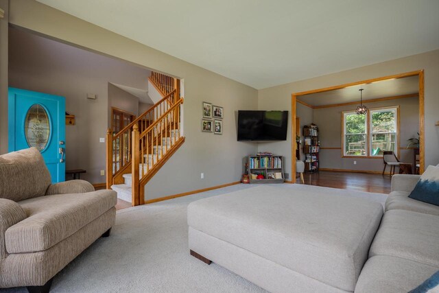 3637 121st Pl, Pleasant Prairie, WI 53158 - living area with baseboards and stairway