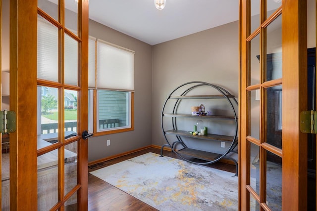 3637 121st Pl, Pleasant Prairie, WI 53158 - misc room featuring french doors and wood finished floors