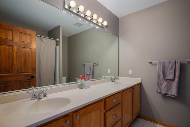 3637 121st Pl, Pleasant Prairie, WI 53158 - full bath with double vanity and tile patterned floors