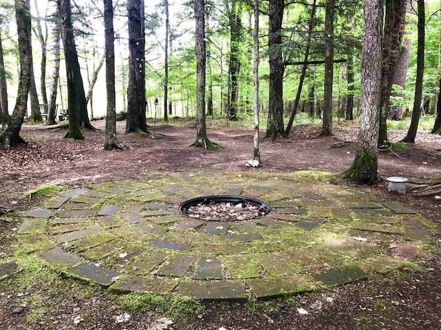 W15036 Poachers Run Ln, Athelstane, WI 54101 - view of yard with an outdoor fire pit