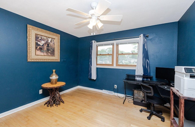 8383 N 50th St, Brown Deer, WI 53223 - office space with wood finished floors and a ceiling fan
