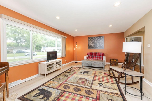 8383 N 50th St, Brown Deer, WI 53223 - living room featuring recessed lighting and wood finished floors