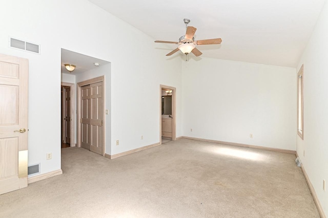 540 Mc Aurther Ln Unit B, Brookfield, WI 53045 - unfurnished room with light carpet, ceiling fan, high vaulted ceiling, and a smoke detector