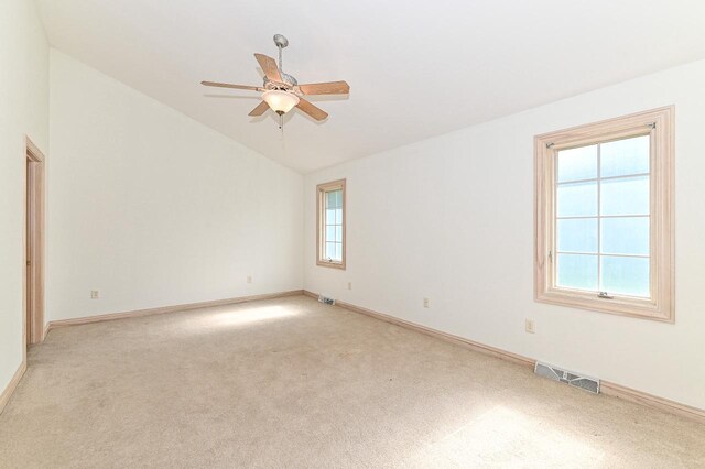 540 Mc Aurther Ln Unit B, Brookfield, WI 53045 - unfurnished room featuring lofted ceiling, ceiling fan, and light colored carpet