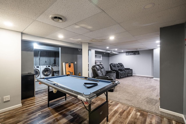 1615 Palamino Dr, Racine, WI 53402 - recreation room with pool table and wood finished floors