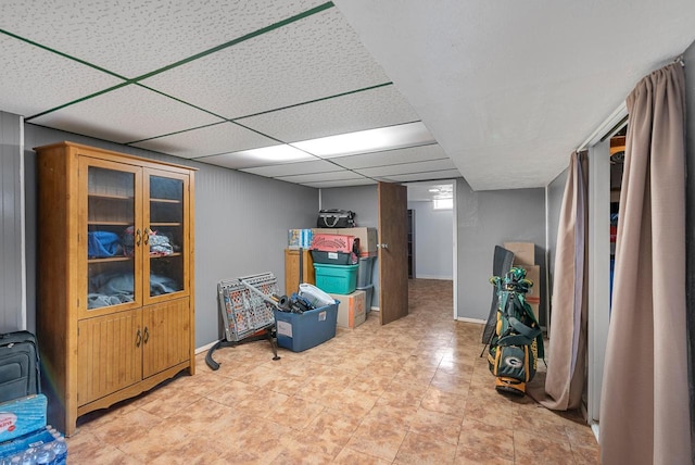 248 E Norport Dr, Port Washington, WI 53074 - finished basement featuring a drop ceiling and baseboards