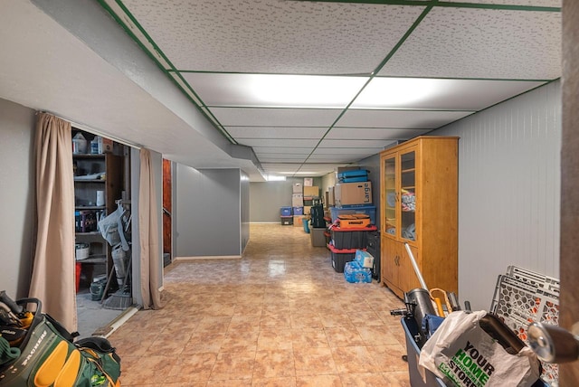 248 E Norport Dr, Port Washington, WI 53074 - finished basement featuring a drop ceiling and baseboards