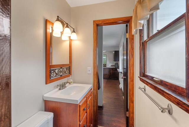 248 E Norport Dr, Port Washington, WI 53074 - bathroom with vanity and wood finished floors