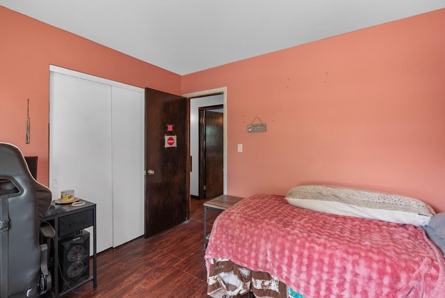 248 E Norport Dr, Port Washington, WI 53074 - bedroom with dark wood finished floors and a closet