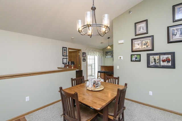 9245 S 54th St, Franklin, WI 53132 - carpeted dining room with vaulted ceiling and a chandelier