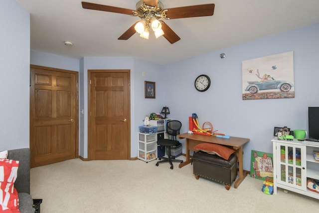 9245 S 54th St, Franklin, WI 53132 - home office featuring carpet and ceiling fan