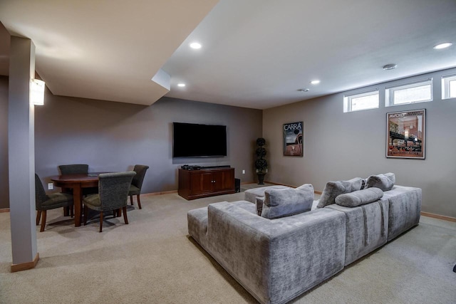 6846 Frank Lloyd Wright Ave, Middleton, WI 53562 - living area featuring recessed lighting and light carpet