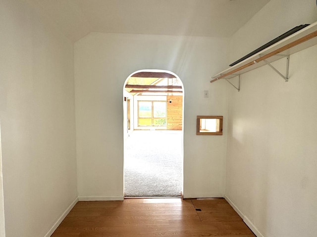 N5516 Polar Rd, Bryant, WI 54418 - spacious closet featuring wood finished floors and arched walkways