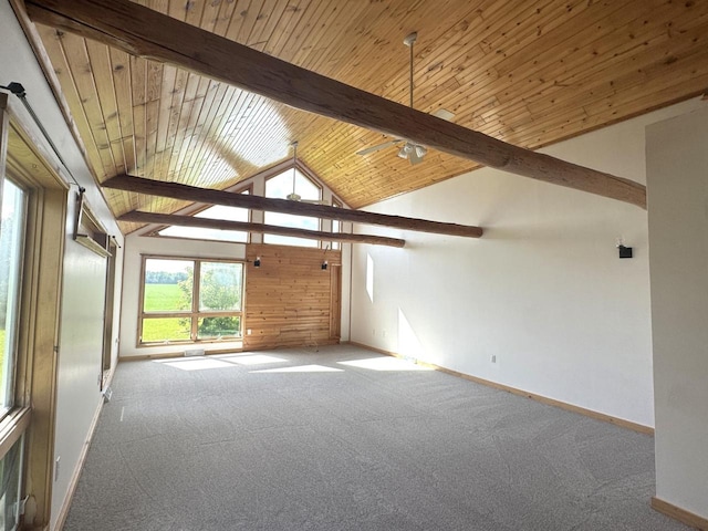 N5516 Polar Rd, Bryant, WI 54418 - carpeted spare room featuring baseboards and wood ceiling