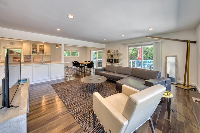 915 Mariane Ter, Lake Geneva, WI 53147 - living area with recessed lighting, wood finished floors, and healthy amount of natural light
