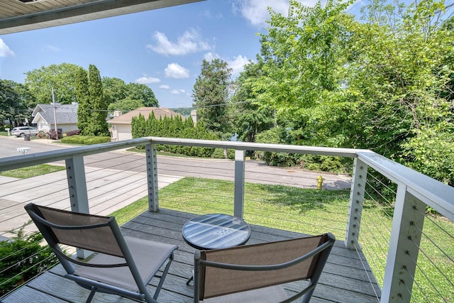 915 Mariane Ter, Lake Geneva, WI 53147 - wooden terrace featuring a lawn
