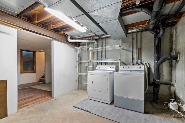 102 Crab Apple Ct, Appleton, WI 54914 - unfinished basement with washer and dryer and stairs