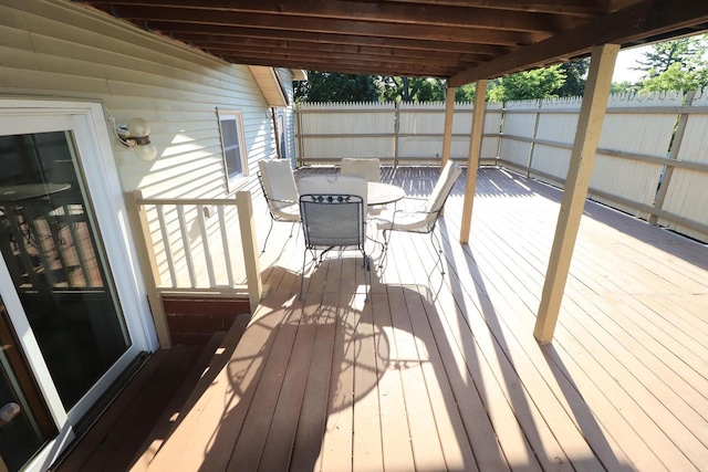 1503 St Lawrence Ave, Beloit, WI 53511 - wooden terrace with outdoor dining area