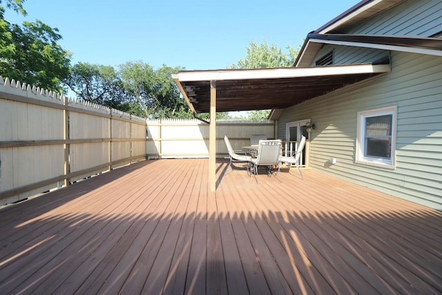 1503 St Lawrence Ave, Beloit, WI 53511 - wooden deck featuring outdoor dining space