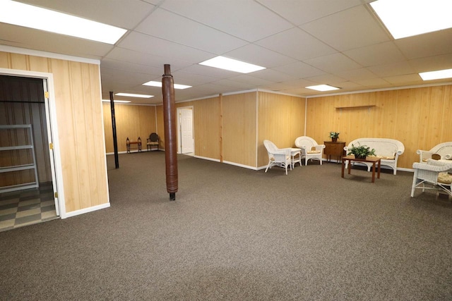 1503 St Lawrence Ave, Beloit, WI 53511 - finished below grade area featuring carpet and wooden walls