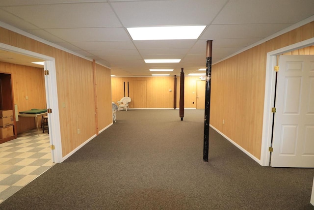 1503 St Lawrence Ave, Beloit, WI 53511 - finished below grade area with carpet flooring and wood walls