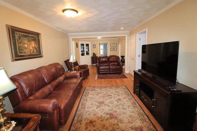 1503 St Lawrence Ave, Beloit, WI 53511 - living room with light wood-style floors and crown molding