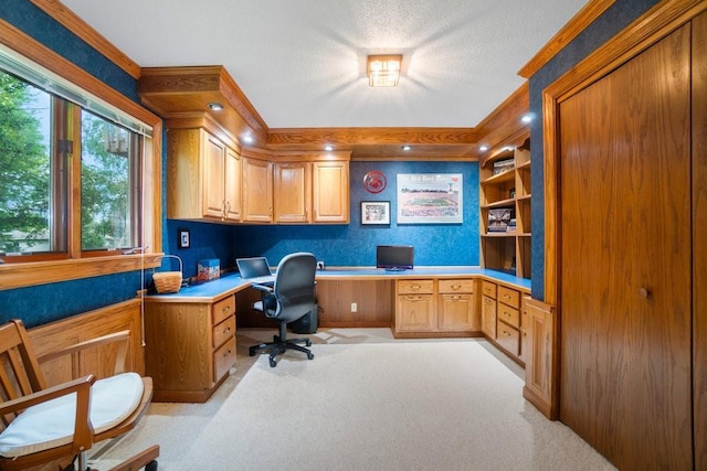 4129 Birch Crest Ln, Eau Claire, WI 54701 - home office featuring built in desk and light carpet