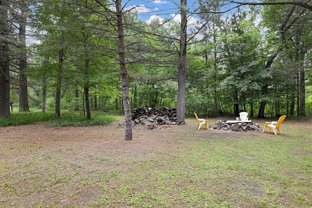 W2726 Marion St, Neshkoro, WI 54960 - view of yard featuring an outdoor fire pit