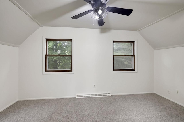 W2726 Marion St, Neshkoro, WI 54960 - bonus room with lofted ceiling, carpet flooring, and a ceiling fan