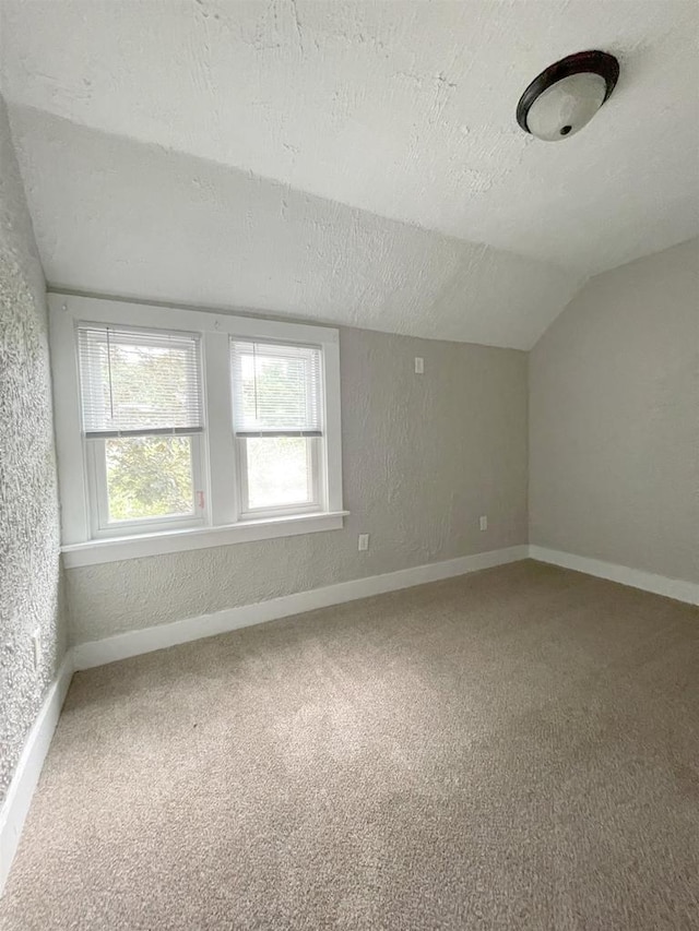 133 W 16th Ave, Oshkosh, WI 54902 - carpeted spare room featuring vaulted ceiling, a textured wall, and a textured ceiling