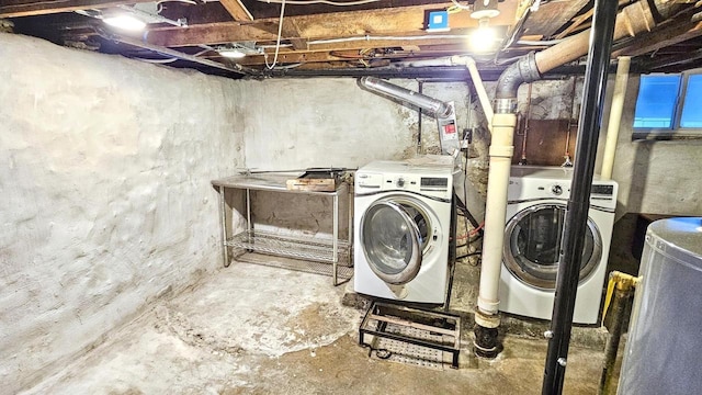 553 W 17th Ave, Oshkosh, WI 54902 - unfinished below grade area with washing machine and clothes dryer