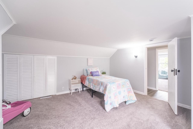11114 8th Ave, Pleasant Prairie, WI 53158 - bedroom with carpet and vaulted ceiling