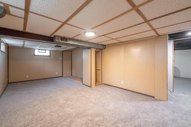 11114 8th Ave, Pleasant Prairie, WI 53158 - basement featuring carpet floors and wooden walls