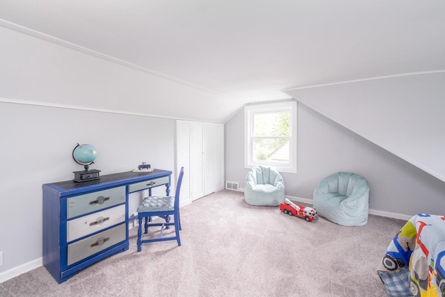11114 8th Ave, Pleasant Prairie, WI 53158 - carpeted office featuring lofted ceiling and baseboards