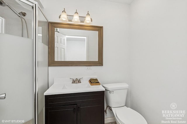 W1018 Larkspur Rd, Genoa City, WI 53128 - bathroom featuring vanity and a shower with shower door