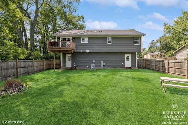 W1018 Larkspur Rd, Genoa City, WI 53128 - back of house featuring a fenced backyard and a deck