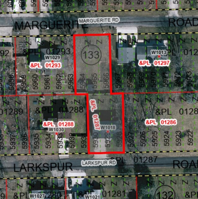 W1018 Larkspur Rd, Genoa City, WI 53128 - map of property location featuring property parcel outlined