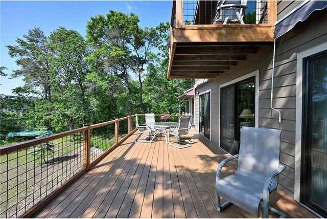 33516 No Mans Trl, Minong, WI 54859 - deck with outdoor dining area