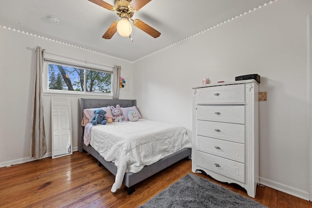 8088 N 65th St, Brown Deer, WI 53223 - bedroom featuring wood finished floors and ceiling fan